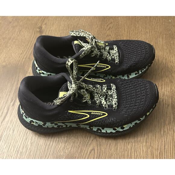 Brooks Glycerin 19 Women’s Size 6.5 Electric Cheetah Black Green Running Shoe - Picture 2 of 16